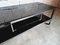 Large Vintage Coffee Table on Black Glass & Chromed Metal Rollers, 1970s 5