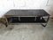 Large Vintage Coffee Table on Black Glass & Chromed Metal Rollers, 1970s 1