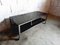Large Vintage Coffee Table on Black Glass & Chromed Metal Rollers, 1970s 2