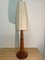 Large Mid-Century Walnut Table Lamp with Mushroom Shade 4