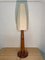 Large Mid-Century Walnut Table Lamp with Mushroom Shade 9