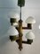 Mid-Century Scandinavian Hanging Pendant in Pine and Opaline Glass 1