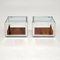 Vintage Wood and Chrome Side Tables by Richard Young from Merrow Associates, Set of 2 1