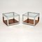 Vintage Wood and Chrome Side Tables by Richard Young from Merrow Associates, Set of 2 2