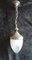 Antike Corridor Deckenlampe mit geschliffenem, tropfenförmigem Glasschirm auf oraler Messinghalterung, 1920er 2