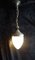 Antike Corridor Deckenlampe mit geschliffenem, tropfenförmigem Glasschirm auf oraler Messinghalterung, 1920er 5