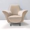 Vintage Italian Ivory-Colored Fabric Armchair by Ico Parisi 1