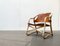 Mid-Century Danish Bamboo and Leather Safari Lounge Chair, 1960s, Image 3