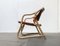 Mid-Century Danish Bamboo and Leather Safari Lounge Chair, 1960s, Image 2