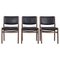 Wooden Chairs with Leatherette Upholstery, Italy, 1960s, Set of 3 1