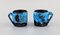 Small Mid-Century French Glazed Stoneware Coffee Mugs, Set of 4, Image 3