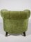 Art Deco Lounge Chairs in Green Olive Velvet Upholstery, Set of 2 8