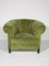Art Deco Lounge Chairs in Green Olive Velvet Upholstery, Set of 2 2
