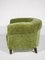 Art Deco Lounge Chairs in Green Olive Velvet Upholstery, Set of 2 6