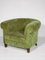 Art Deco Lounge Chairs in Green Olive Velvet Upholstery, Set of 2 5