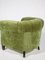 Art Deco Lounge Chairs in Green Olive Velvet Upholstery, Set of 2 7