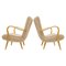 Mid-Century Sculptural Sheepskin Lounge Chairs, Sweden, 1950s, Set of 2 1