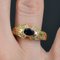 Modern Ring in 18 Karat Yellow Gold with Sapphire and Diamonds, Image 5