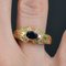 Moderner Ring aus 18 Karat Gelbgold mit Saphir und Diamanten 5