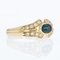 Modern Ring in 18 Karat Yellow Gold with Sapphire and Diamonds, Image 4