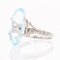 French Ring in 18 Karat White Gold with Aquamarine, 1970s 3