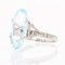 French Ring in 18 Karat White Gold with Aquamarine, 1970s, Image 3