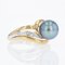 Modern Ring in 18 Karat Yellow Gold with Tahitian Pearl and Diamonds, Image 4