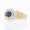 Modern Ring in 18 Karat Yellow Gold with Sapphire and Diamond 3