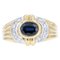 Modern Ring in 18 Karat Yellow Gold with Sapphire and Diamond 1