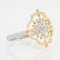 Anillo moderno grande en Arabesco blanco amarillo de 18 kt con diamantes, Imagen 9