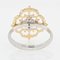 Anello Grande Moderno in Arabesque Bianco Giallo 18 Carati con Diamanti, Immagine 12