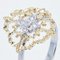 Grande Bague Moderne en Arabesque Jaune Blanc 18 Carats avec Diamants 8