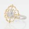 Anillo moderno grande en Arabesco blanco amarillo de 18 kt con diamantes, Imagen 7