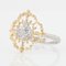 Großer Moderner Ring in 18 Karat Gelb-Weiß-Arabeske mit Diamanten 7