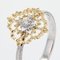 Anello piccolo moderno in arabesque bianco giallo a 18 carati con diamanti, Immagine 7