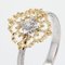 Anillo moderno pequeño en arabesco blanco amarillo de 18 kt con diamantes, Imagen 7