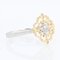 Small Modern Ring in 18 Karat Yellow White Arabesque with Diamonds 8