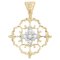 Modern Pendant in 18 Karat Yellow White Gold Arabesque with Diamonds 1
