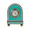 Miniature Guilloché Silver Enamel Travel Clock in in Its Own Case 1