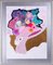 Minako Asakura, Pink Crazy Rabbit, 2021, Acrylic & Watercolour on Paper on Wood 1
