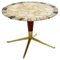 Mid-Century Modern Side Table in Wood Brass and Marble by Osvaldo Borsani, 1950s, Image 1