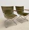 Mid-Century Wood Metal and Green Canvas Folding Armchairs, Set of 4 13