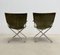 Mid-Century Wood Metal and Green Canvas Folding Armchairs, Set of 4 10