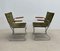Mid-Century Wood Metal and Green Canvas Folding Armchairs, Set of 4, Image 17