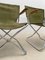 Mid-Century Wood Metal and Green Canvas Folding Armchairs, Set of 4, Image 15