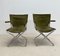 Mid-Century Wood Metal and Green Canvas Folding Armchairs, Set of 4 18