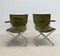 Mid-Century Wood Metal and Green Canvas Folding Armchairs, Set of 4, Image 18