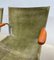 Mid-Century Wood Metal and Green Canvas Folding Armchairs, Set of 4 9