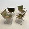 Mid-Century Wood Metal and Green Canvas Folding Armchairs, Set of 4 3