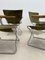 Mid-Century Wood Metal and Green Canvas Folding Armchairs, Set of 4 11